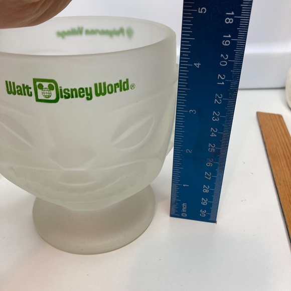 Set Of 2 Walt Disney World Polynesian Village Resort Frosted Glass Tiki Mug Cup - Picture 12 of 13